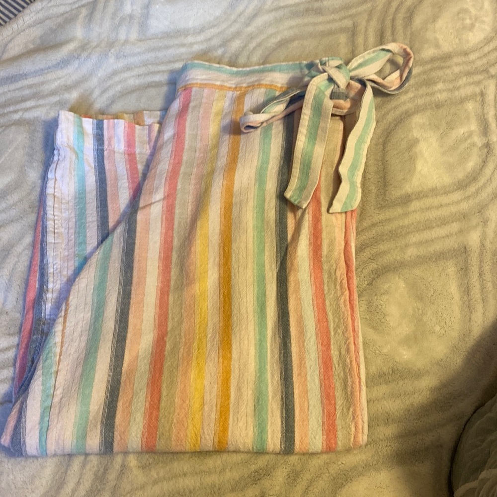 Loft Linen wide Leg crops large